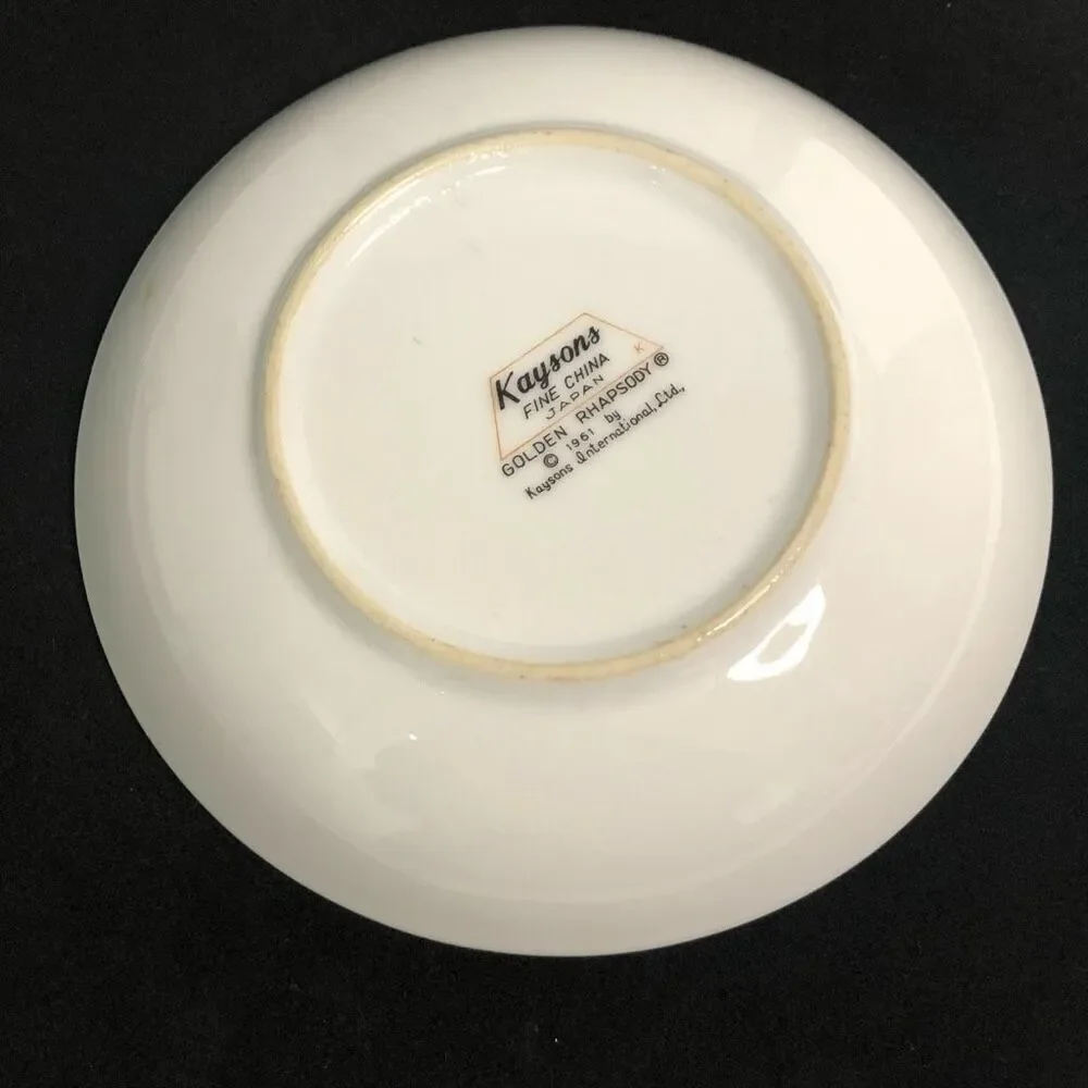 kaysons golden rhapsody fine‎ china dessert bowl 5.5 inches bellflowers